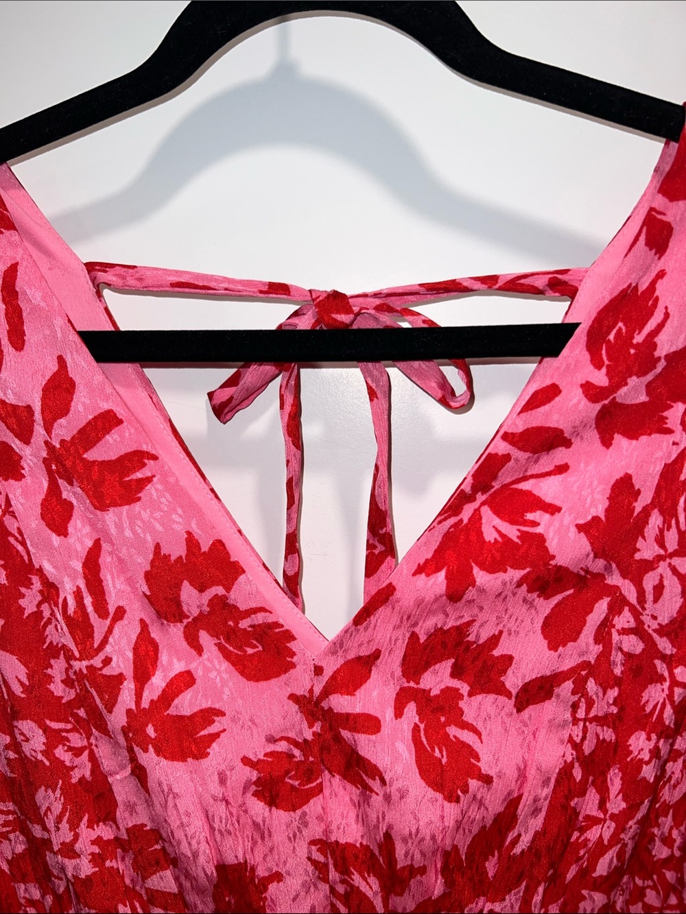 Taylor Women’s Red and Pink Floral Puff Sleeve Midi Dress Size 4 NWT - Picture 10 of 12